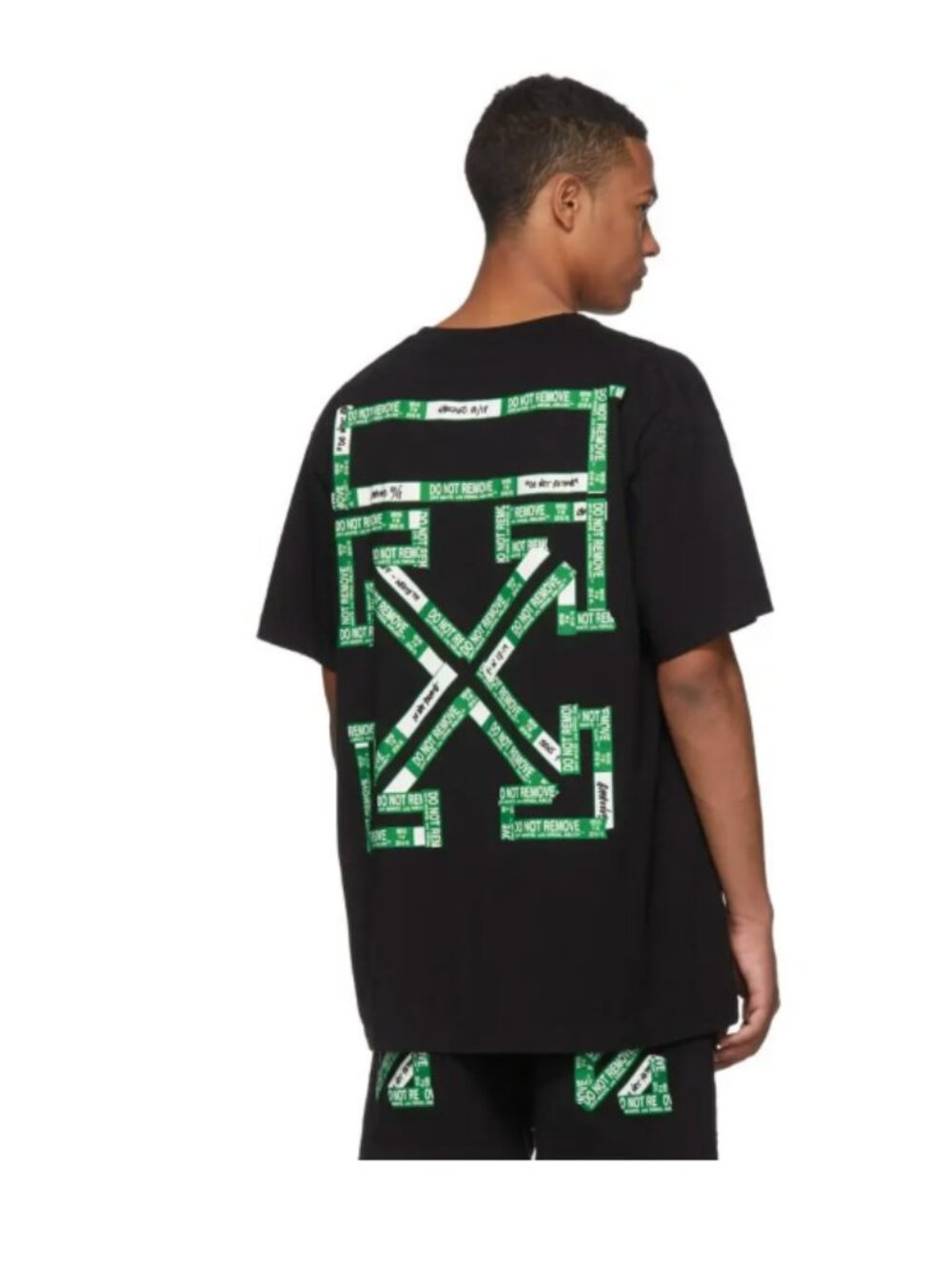 OFF-WHITE Do not Remove Tape Arrows Graphic Black Tee Shirt size XXXL